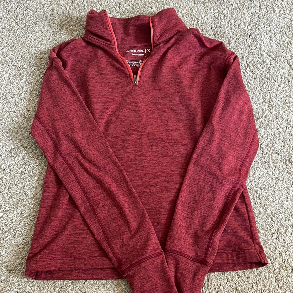 Outdoor Voices Fleece Quarterzip Athletic Jacket- Size S